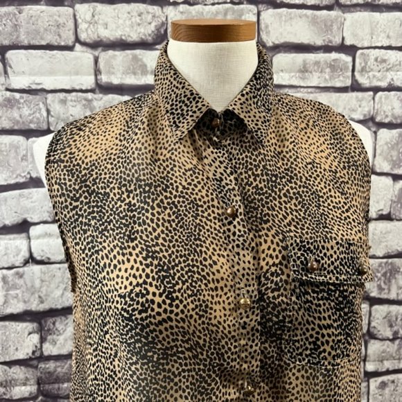 Love Culture Brown & Black Blouse Size S - Picture 2 of 10